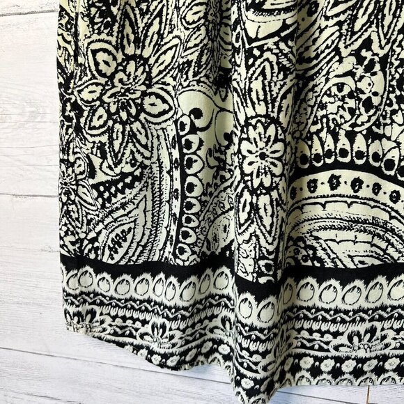 Umgee Dress Womens Size Medium Black & Ivory Floral Sheath Pockets Bell Sleeve - Picture 5 of 14